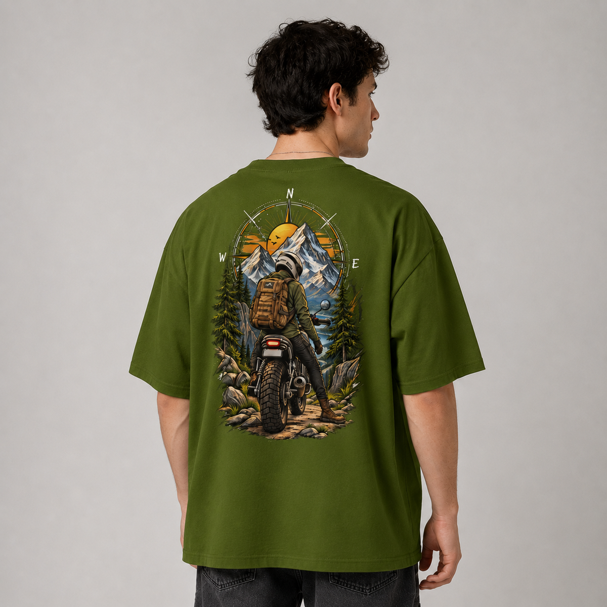 Mountain Rider Adventure Oversized T-Shirt | 220 GSM | 100% Cotton