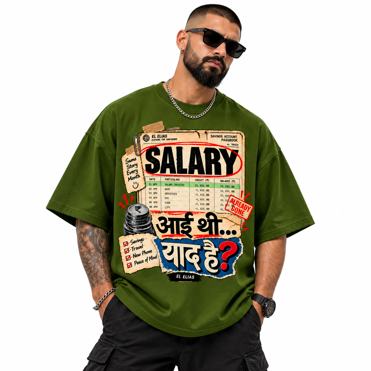 Salary Aayi Thi… Yaad Hai? Oversized Graphic T-Shirt | 220 GSM | 100% Cotton