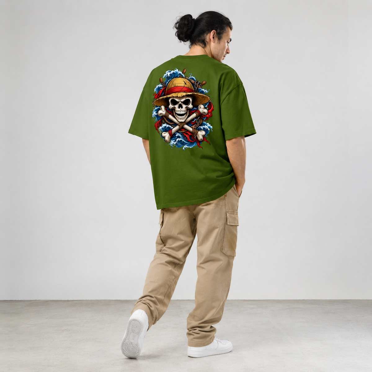 Pirate Skull Graphic Oversized T-Shirt | 220 GSM | 100% Cotton