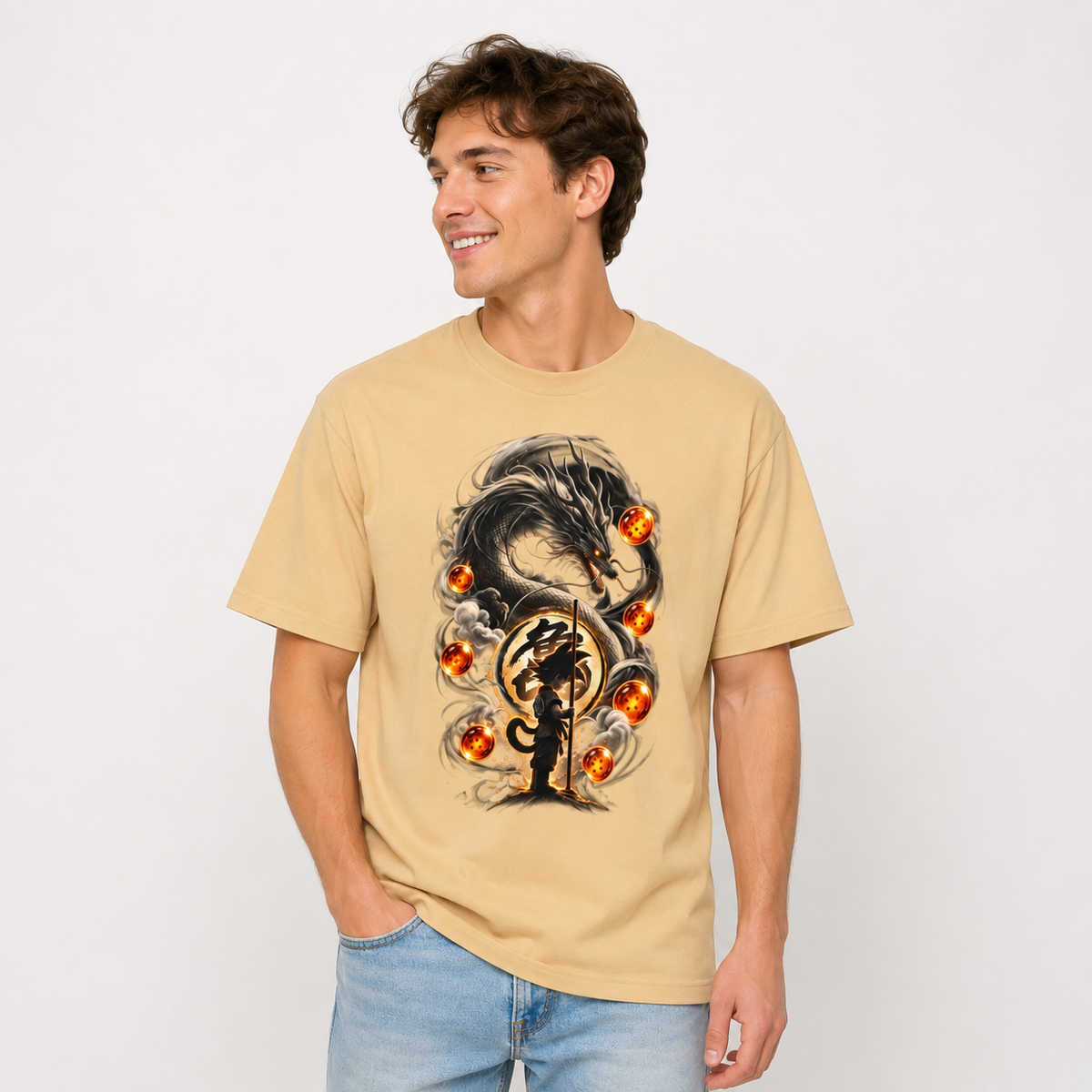 Little Goku Graphic Oversized T-Shirt | 220 GSM | 100% Cotton
