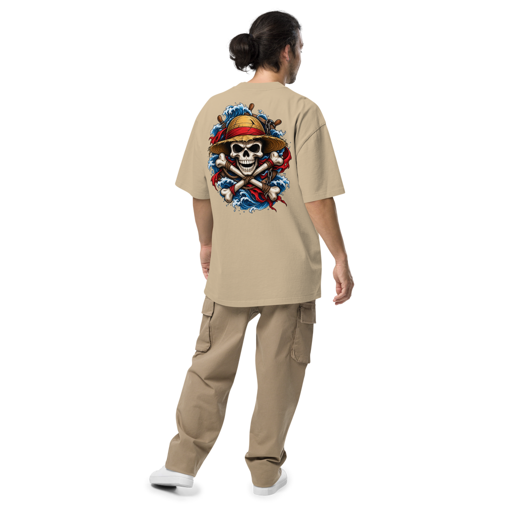 Pirate Skull Graphic Oversized T-Shirt | 220 GSM | 100% Cotton
