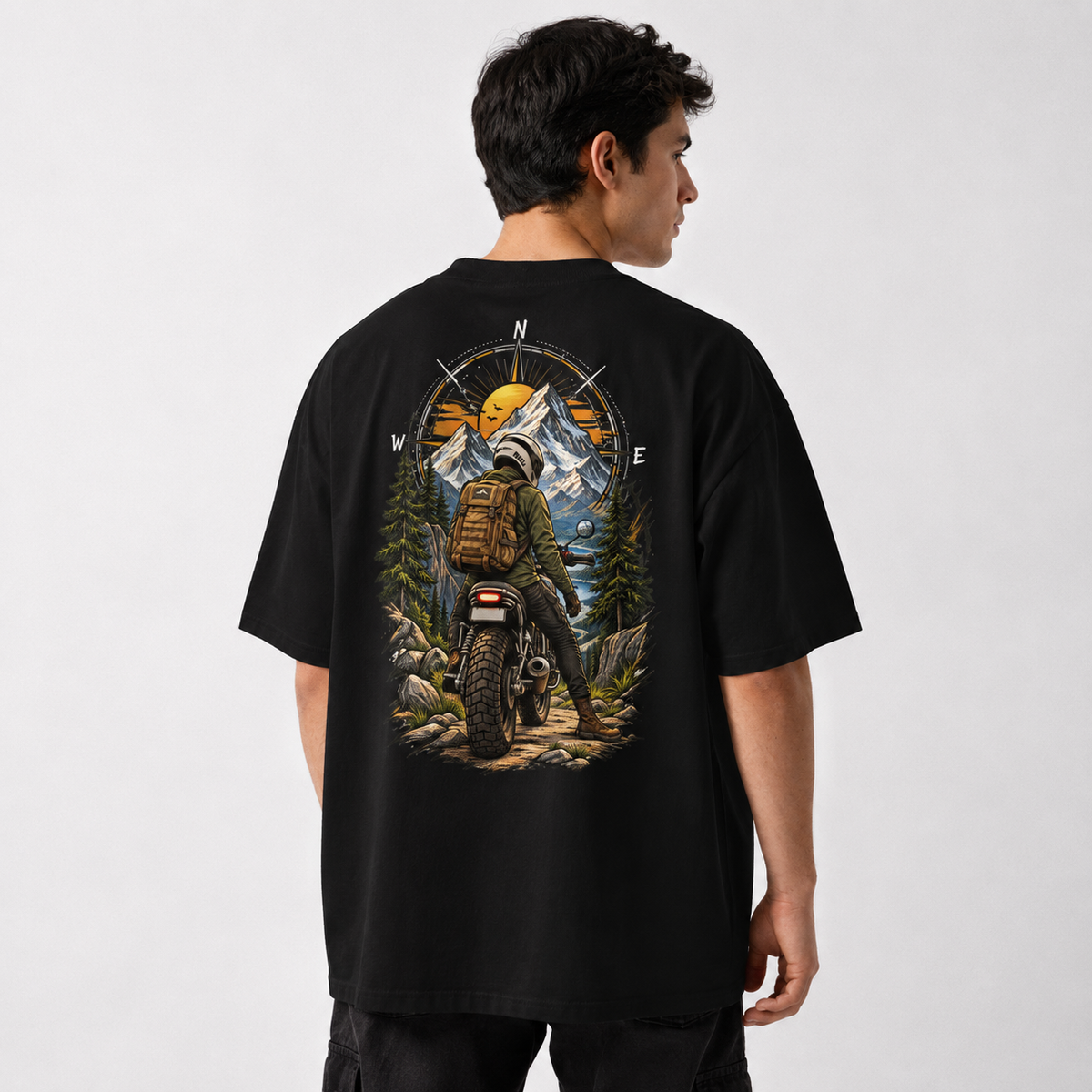 Mountain Rider Adventure Oversized T-Shirt | 220 GSM | 100% Cotton