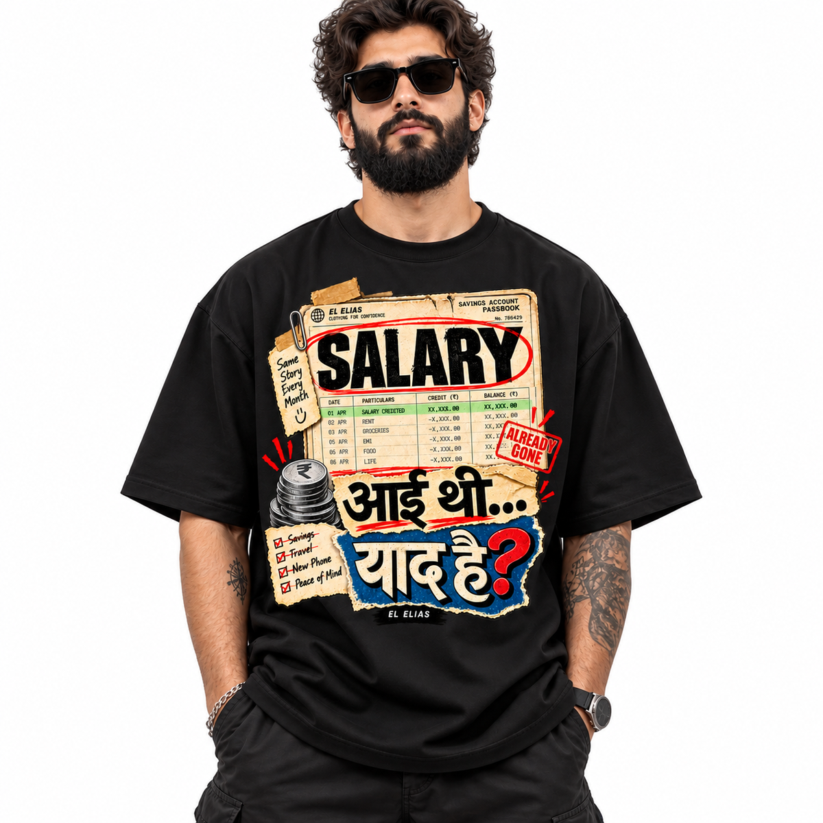 Salary Aayi Thi… Yaad Hai? Oversized Graphic T-Shirt | 220 GSM | 100% Cotton