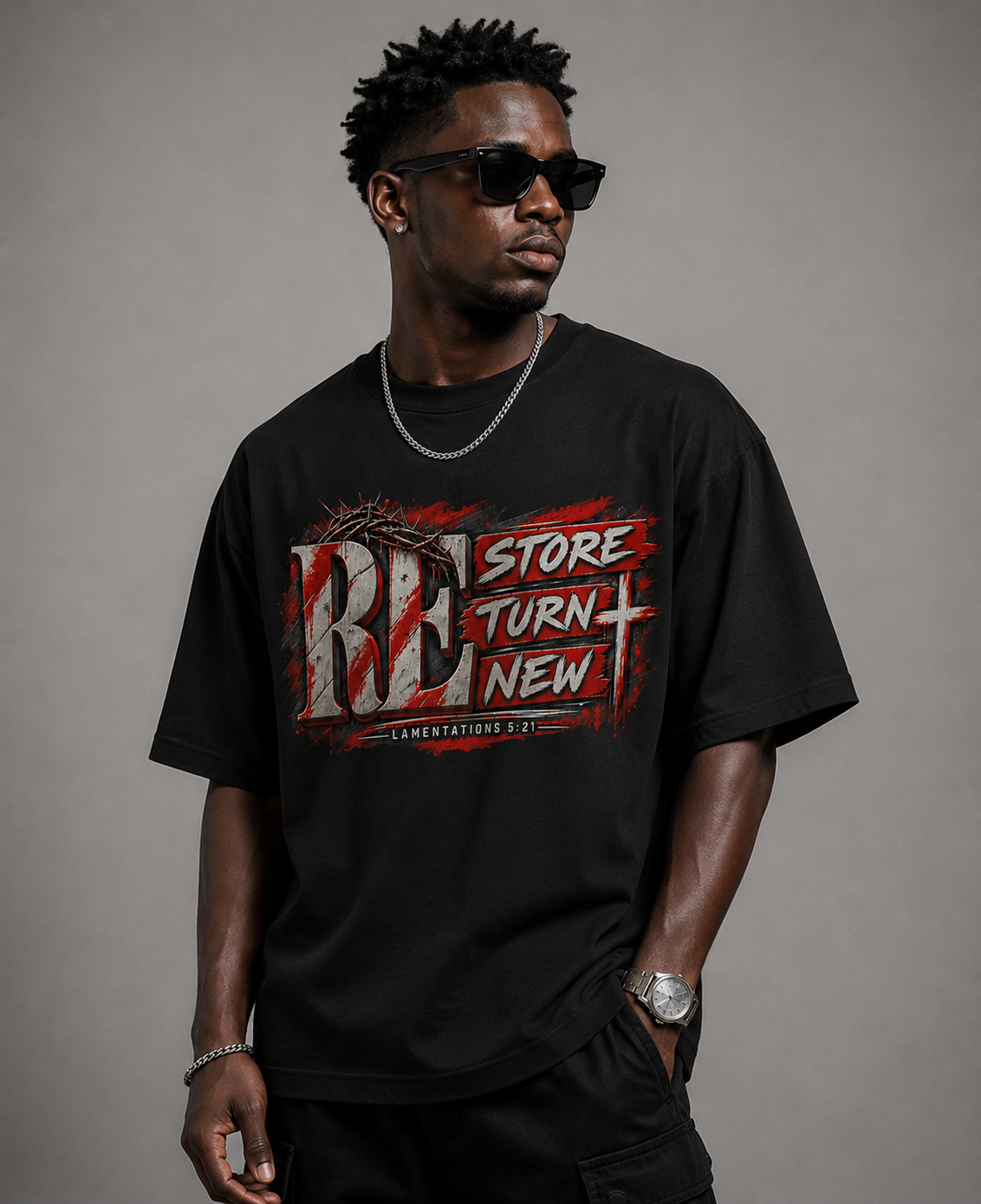 Renew & Turn New Graphic Oversized T-Shirt | 220 GSM | 100% Cotton