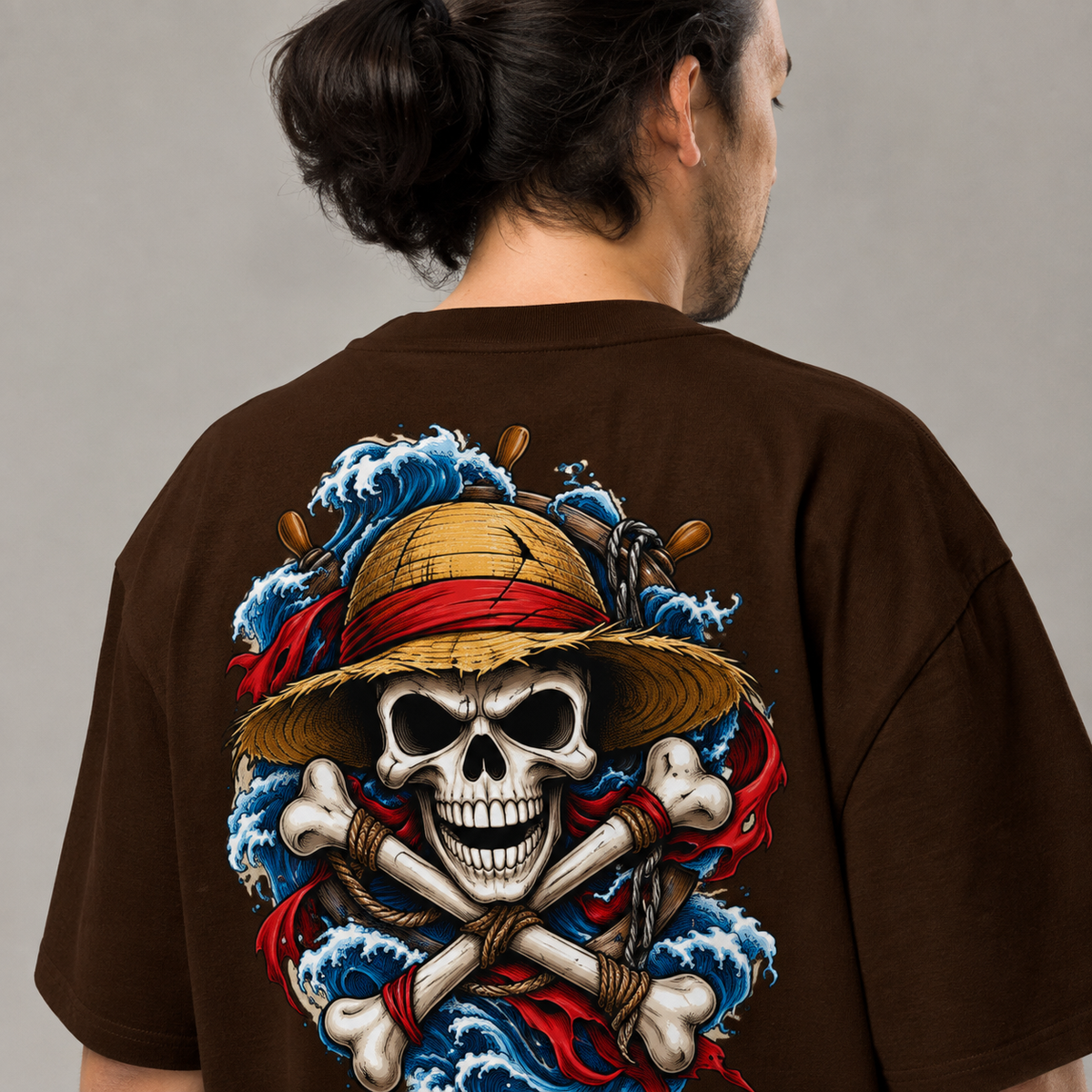 Pirate Skull Graphic Oversized T-Shirt | 220 GSM | 100% Cotton