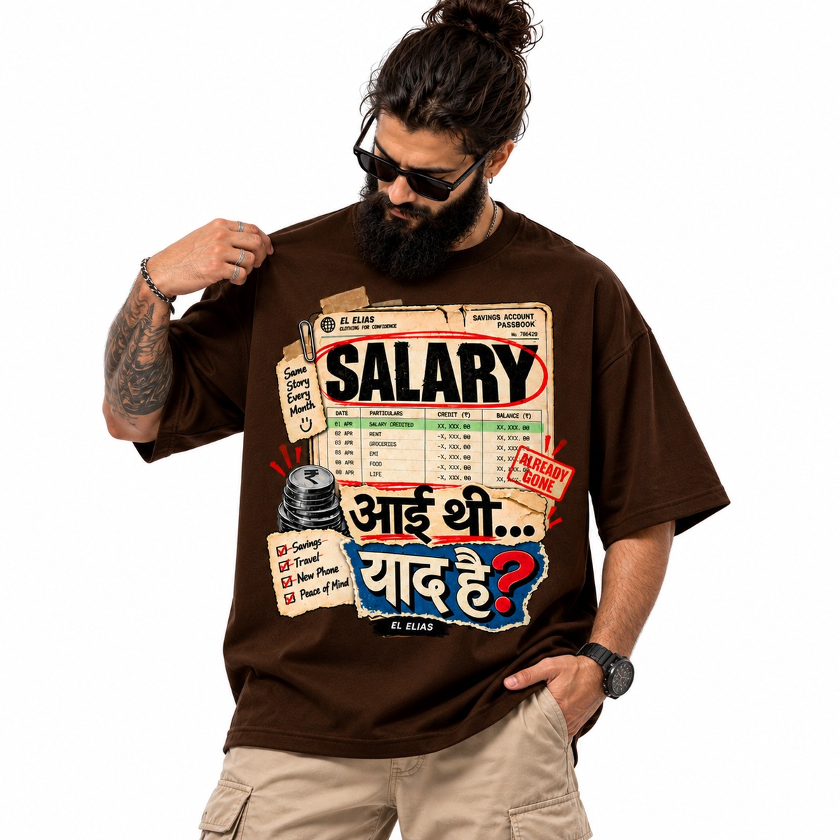 Salary Aayi Thi… Yaad Hai? Oversized Graphic T-Shirt | 220 GSM | 100% Cotton