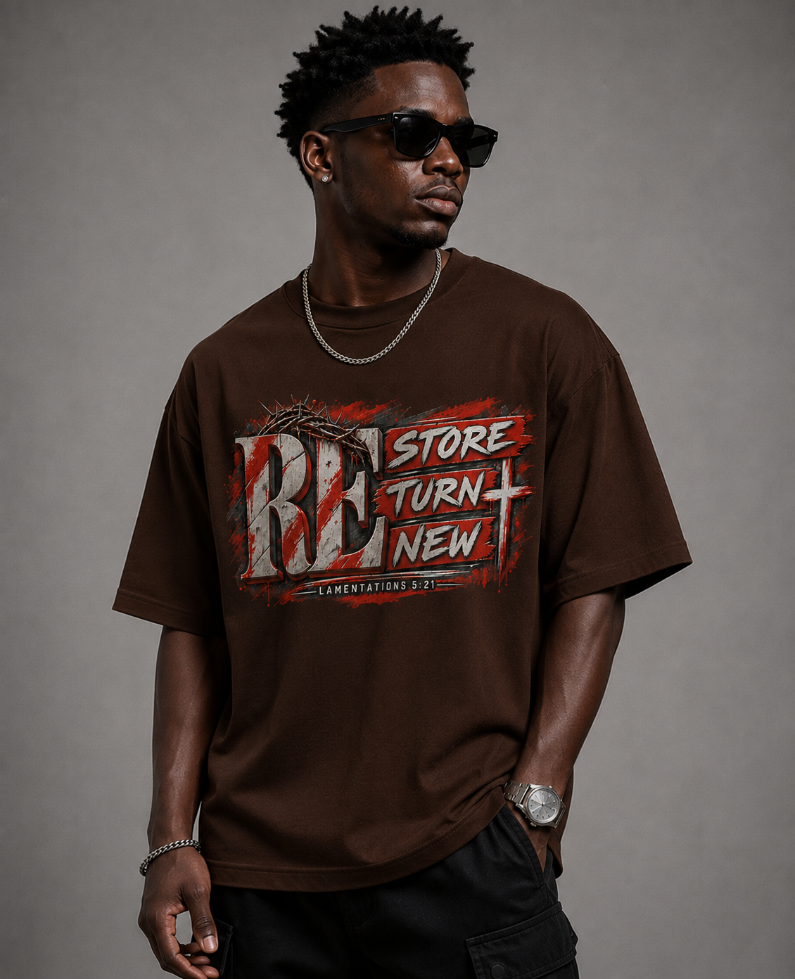 Renew & Turn New Graphic Oversized T-Shirt | 220 GSM | 100% Cotton