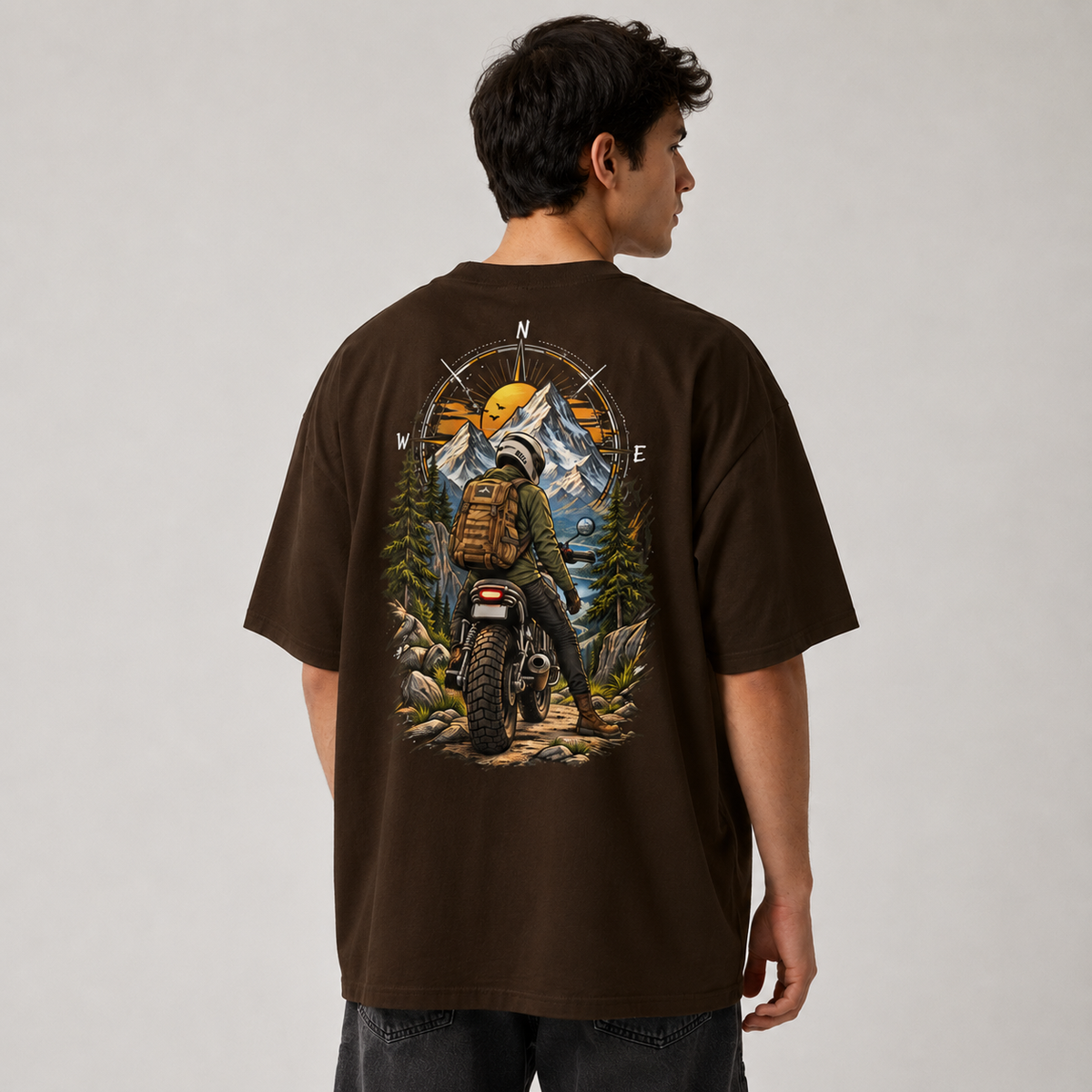 Mountain Rider Adventure Oversized T-Shirt | 220 GSM | 100% Cotton