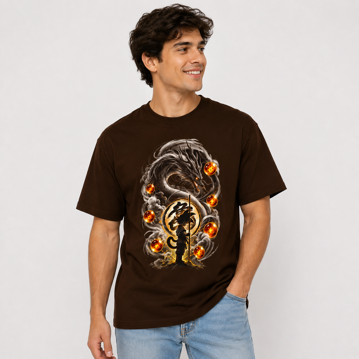 Little Goku Graphic Oversized T-Shirt | 220 GSM | 100% Cotton