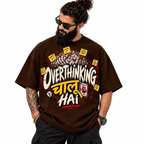 Overthinking Chalu Hai Oversized Graphic T-Shirt | 220 GSM | 100% Cotton