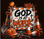 God Is At Work Graphic Oversized T-Shirt | 220 GSM | 100% Cotton