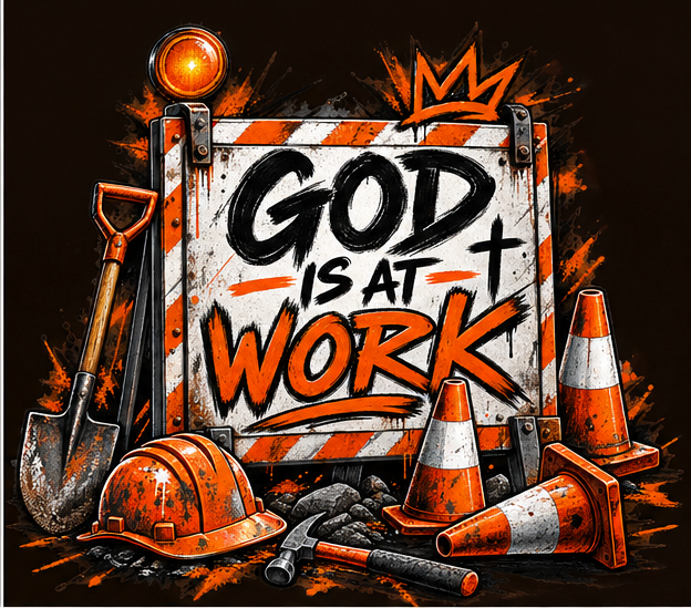 God Is At Work Graphic Oversized T-Shirt | 220 GSM | 100% Cotton