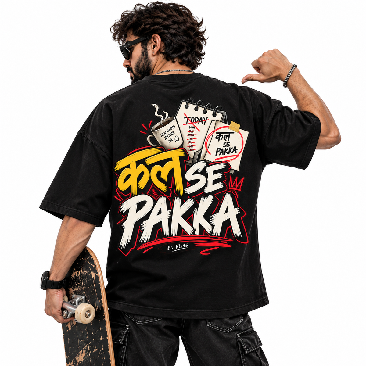 Kal Se Pakka Oversized Graphic T-Shirt | 220 GSM | 100% Cotton