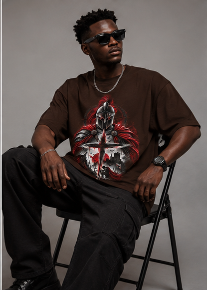 Knight Warrior Graphic Oversized T-Shirt | 220 GSM | 100% Cotton