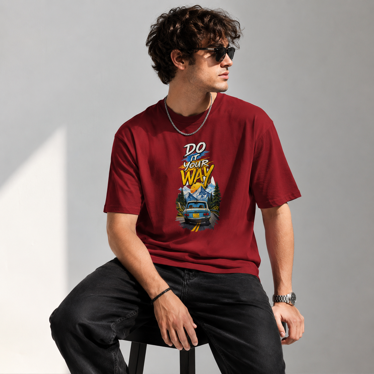 Do It Your Way Road Trip Graphic Regular T-Shirt | 180 GSM | 100% Cotton