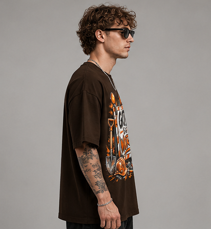 God Is At Work Graphic Oversized T-Shirt | 220 GSM | 100% Cotton