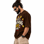 Overthinking Chalu Hai Oversized Graphic T-Shirt | 220 GSM | 100% Cotton