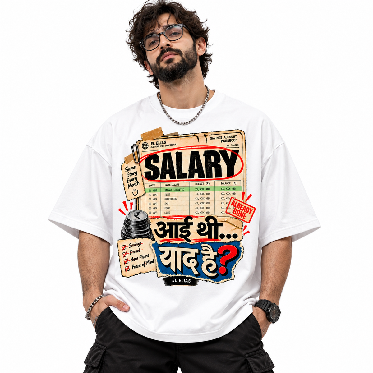 Salary Aayi Thi… Yaad Hai? Oversized Graphic T-Shirt | 220 GSM | 100% Cotton