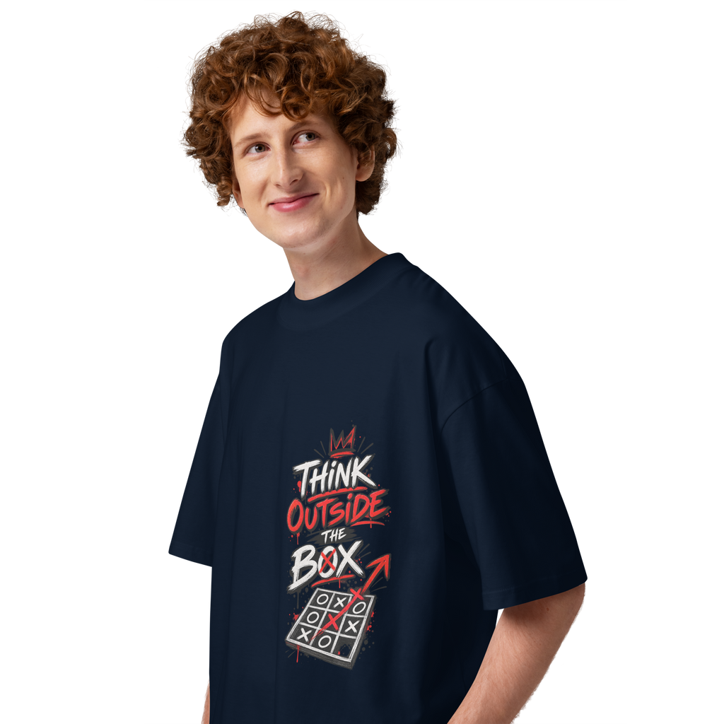 Think Outside the Box Graphic Oversized T-Shirt | 220 GSM | 100% Cotton